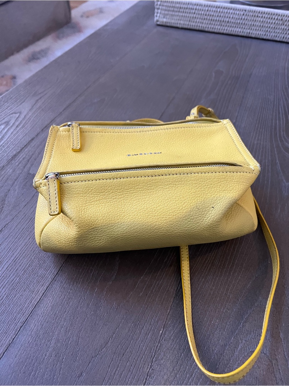 Givenchy Pandora Small Yellow Pebbled Leather Crossbody - Picture 4 of 14